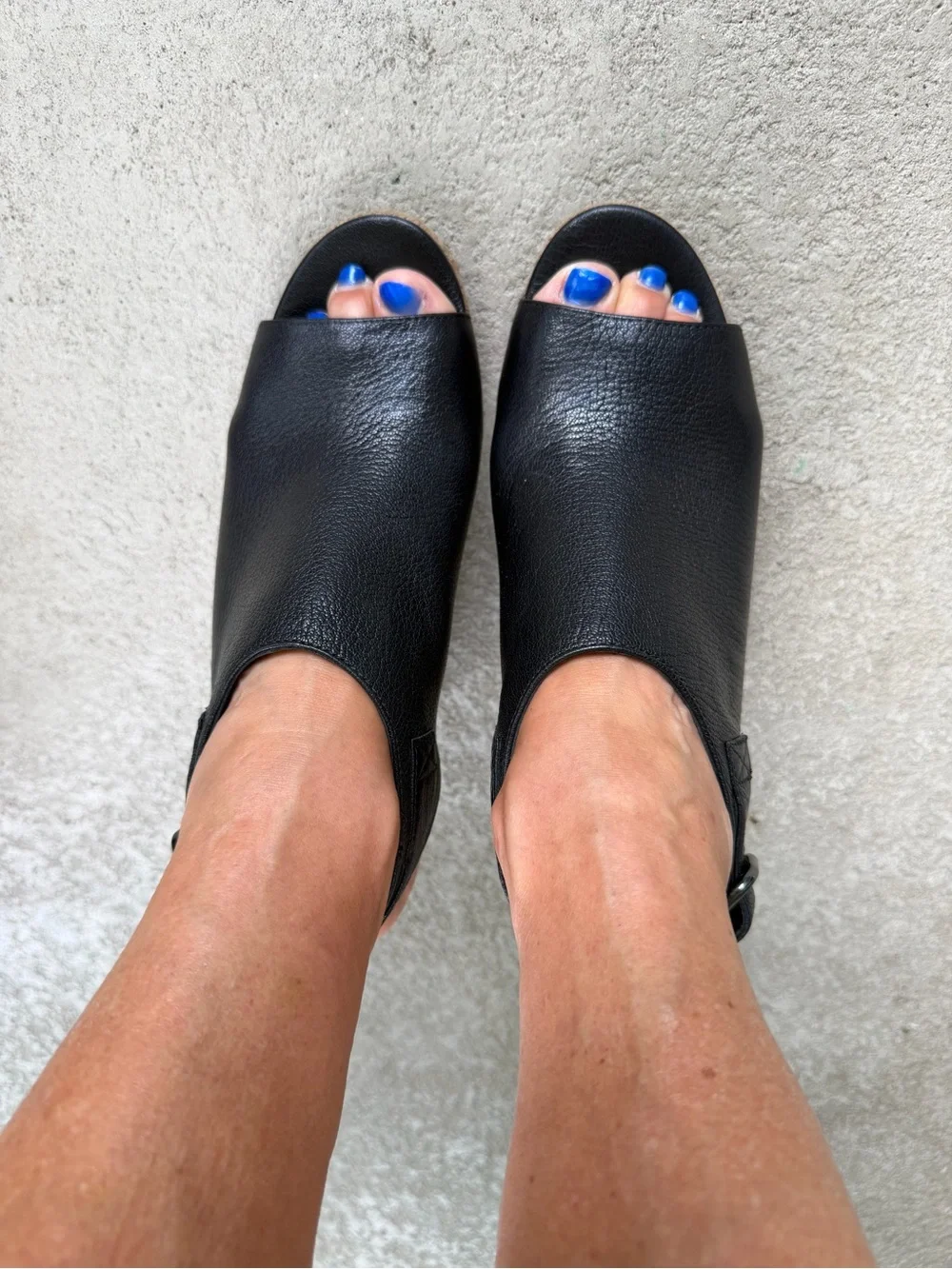 Via Spiga Ingrid Black Leather Espadrille Wedge Sandals US 7